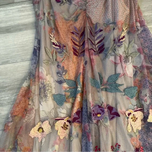 Johnny Was Multicolor Floral Midi Dress - Picture 5 of 5